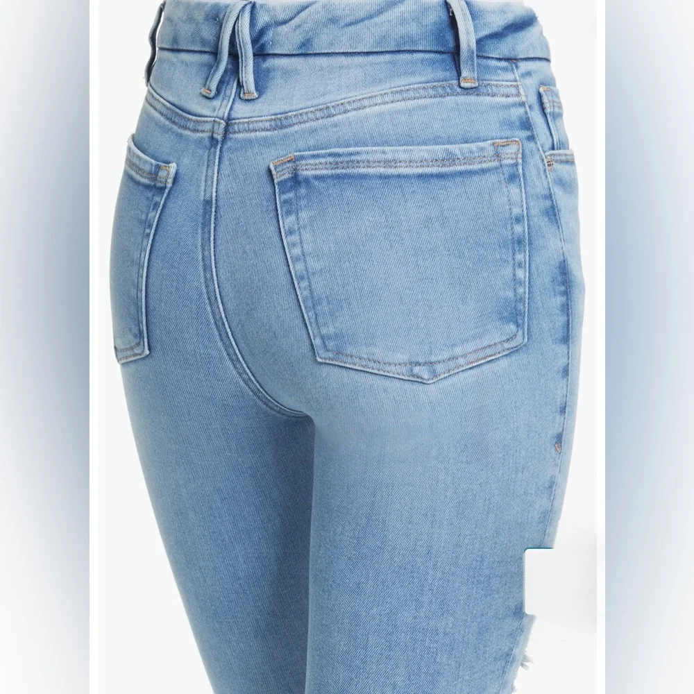 Good American Good Waist Skinny High Rise Blue Jeans Tummy Tech Size 2 /26 - Picture 3 of 16